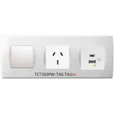 TEM SDA Contemporary Single Switched USB Socket with TAS Socket